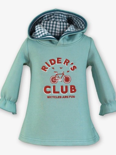 Miranda Vestido Bebe Algodón Verde Capucha 1209/V