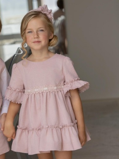 Miranda Vestido Infantil Ceremonia Rosa Pasacintas "Orquidea" 0240/V [4]