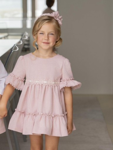 Miranda Vestido Infantil Ceremonia Rosa Pasacintas "Orquidea" 0240/V [3]