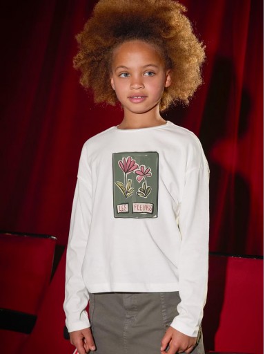 Mayoral Camiseta M/L Flor 15-07020-091 Nata.caz