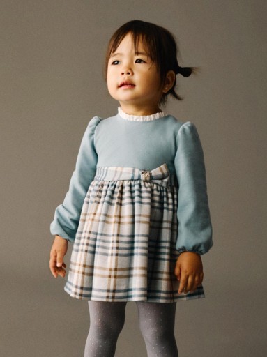 Mayoral Vestido Cuadros Combinado 15-02903-068 Blue-Bell [0]