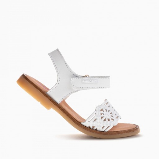 Pablosky Sandalia Niña Piel Ondas Olimpo Blanco Piso Mary 437900