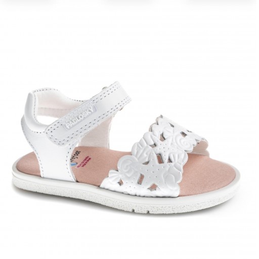 Pablosky Sandalia Niña Piel Olimpo Blanco 072800