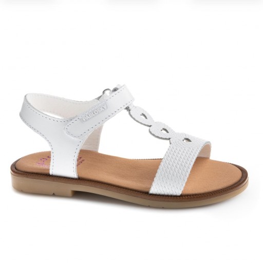 Pablosky Sandalia Niña Piel Olimpo Blanco corazones Piso Mary 451100
