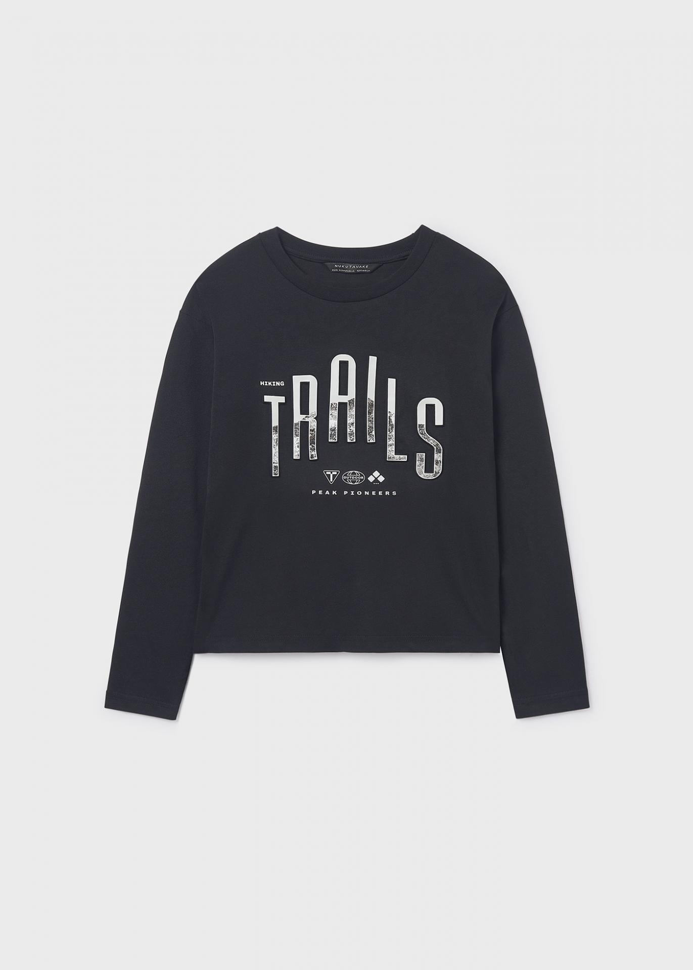 Mayoral Camiseta M/L "Trails" 15-07007-030 Negro