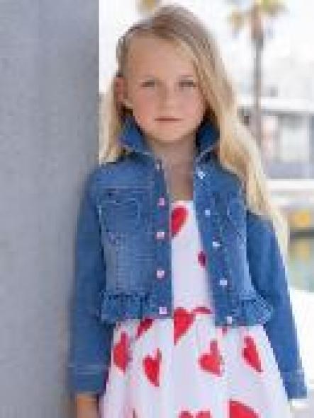 Miranda Cazadora Infantil vaquera Botones cuadro vichy Rojo "Flor de Cerezo" 0625/1 [4]