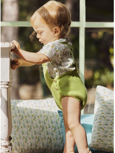 Juliana Vistiendo Bebés Peto Punto Trenzas Camisa Caballitos de Mar "Lima" 26115