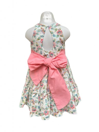 Daniesty Vestido Infantil Vuelo Estampado Floral Familia 002 [1]