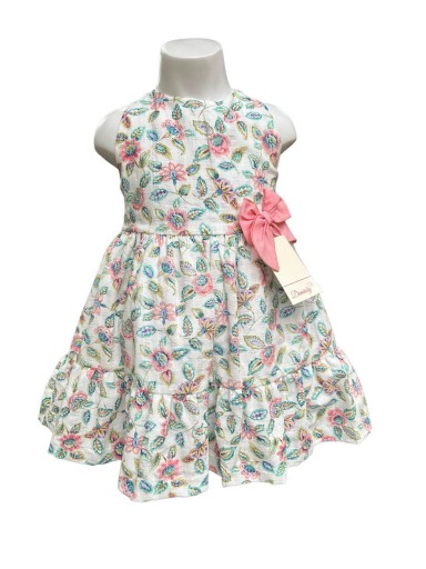 Daniesty Vestido Infantil Vuelo Estampado Floral Familia 002