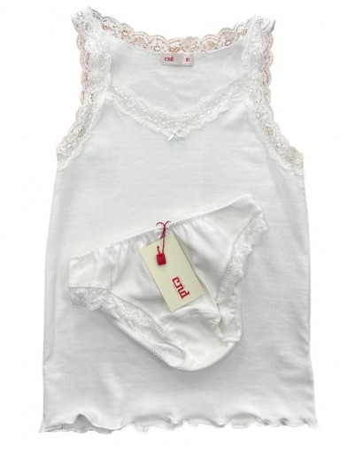 Condor Conjunto Camiseta Tirante Puntilla Y Braga 54230032-200 Blanco [0]