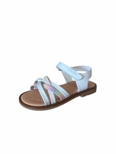 Pablosky Sandalia Niña Piel Blanco Tira multicolor 451200 [1]