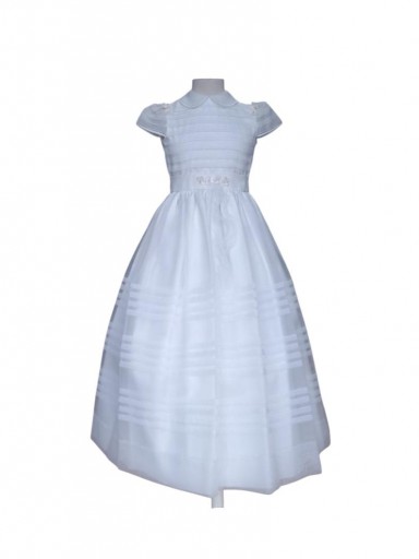 Vestido Comunión Niña Gasa Modelo Bonita BON224 Beige [1]