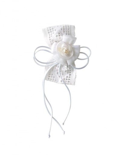 Comunión Prendido flor Perla P0045 Blanco