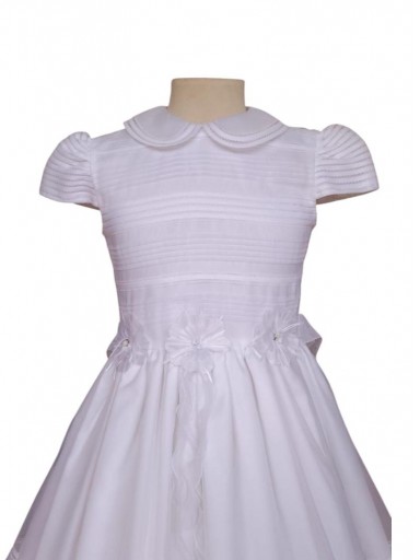 Vestido Comunión Niña Seda Italiana Modelo Sultana 901013 Blanco  [0]