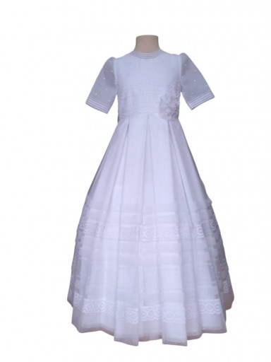 Vestido Comunión Niña Modelo Princesa 9733 Blanco  [1]