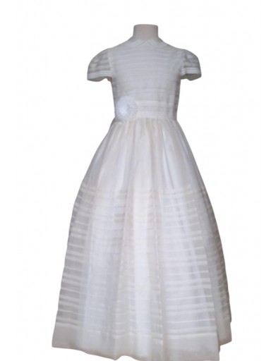 Vestido Comunión Niña Seda natural Modelo Maravilla  26033 Beig [1]
