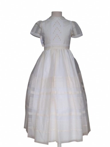Vestido Comunión Niña Seda natural Modelo Flora 26044 Beig [1]