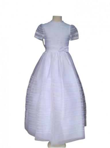 Vestido Comunión Niña Modelo Cristal 26055 Blanco [1]