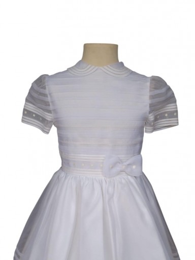 Vestido Comunión Niña Modelo Cristal 26055 Blanco [0]