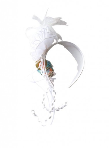 Comunión Diadema Gasa Plumas B515