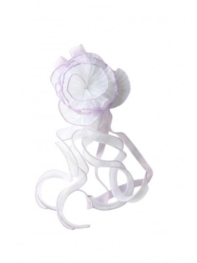 Comunión Prendido Peineta gasa ribete morado C607