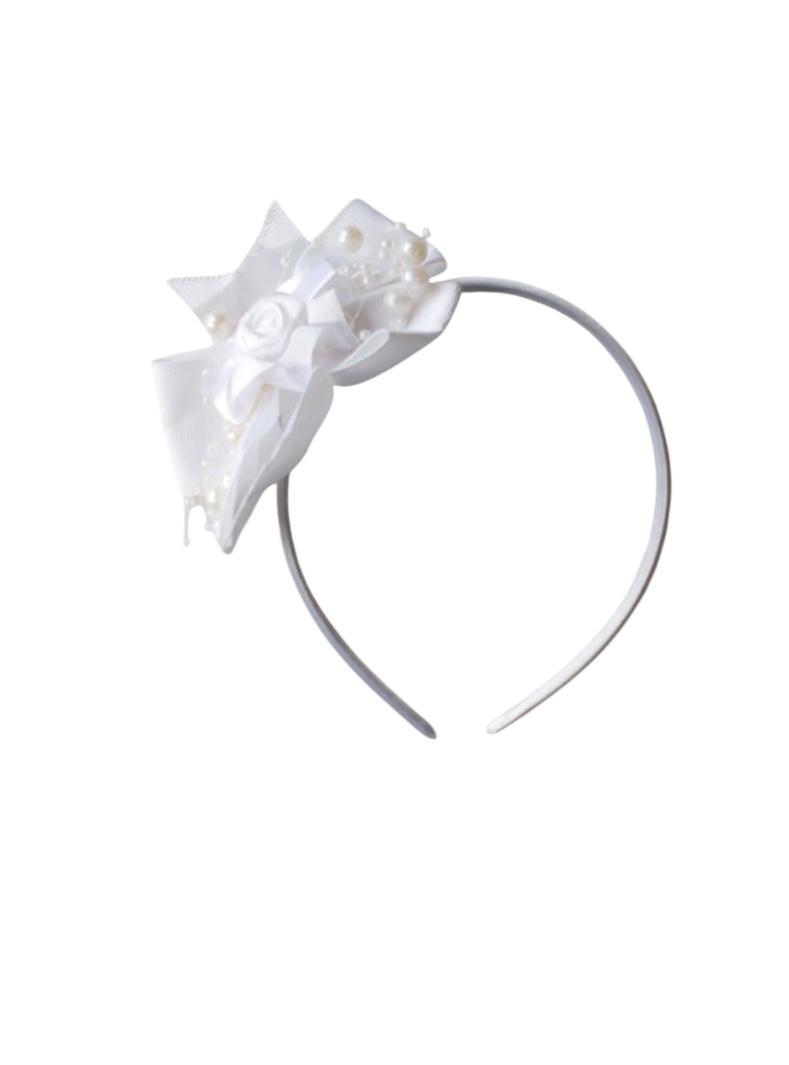 Comunión Diadema Lazo Perlas D0011