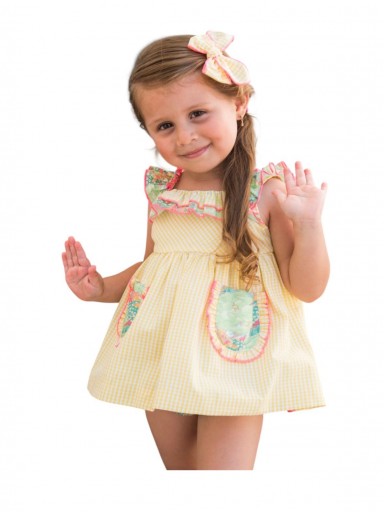 Daniesty Jesusito Bebe Braguita Cuadro Vichy  Vestido Estampado Bosque  Familia Hawaii 001 [0]