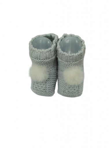 Juliana Bota Pompón Patucos Punto  515 Gris Perla