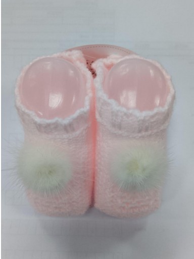 Juliana Bota Pompón Patucos Punto  515 Rosa