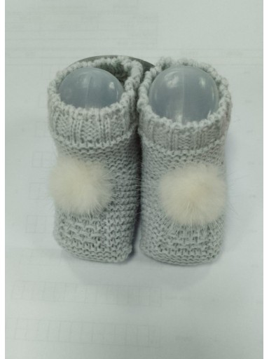 Juliana Bota Pompón Patucos Punto  515 Gris Perla [0]