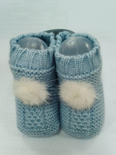 Juliana Bota Pompón Patucos Punto  515 Azul  [0]