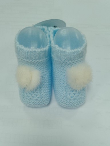 Juliana Bota Pompón Patucos Punto  515 Celeste [0]