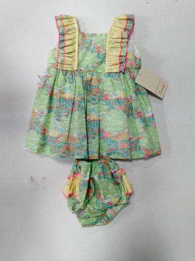 Daniesty Jesusito Bebe Braguita y Vestido Estampado Bosque Volante Cuadro Vichy En Hombros Familia Hawaii 001 [1]