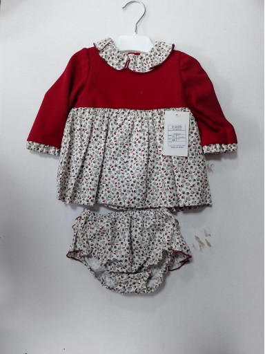 Daniesty Jesusito Vestido Cuerpo Rojo Falda y  Braguita Estampado Gris Familia Micaela 001 [1]