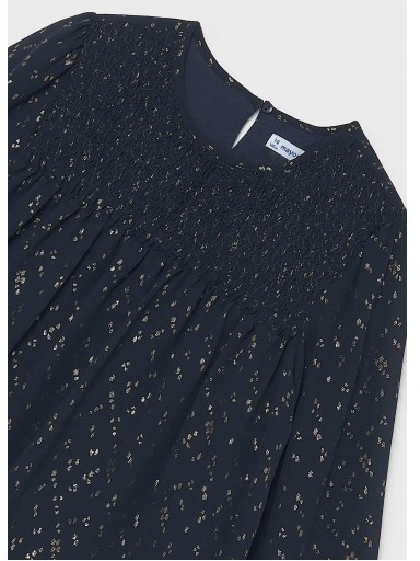 Mayoral Blusa Gasa Nido De Abeja 16-07121-088 Noche [3]