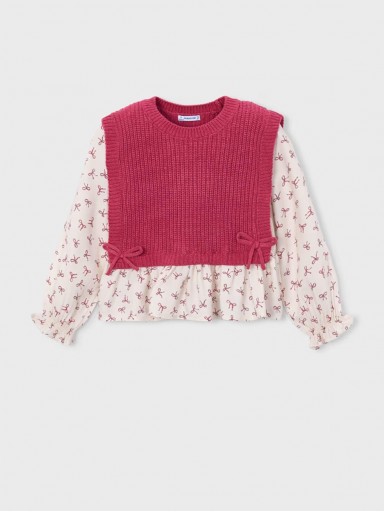 Mayoral Top Chaleco Combinado 16-04036-023 Petalo Mez [1]
