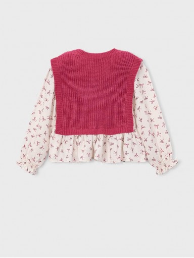 Mayoral Top Chaleco Combinado 16-04036-023 Petalo Mez [2]