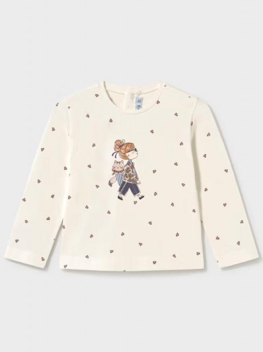 Mayoral Camiseta M/L Estampada 16-02086-095 Crudo [1]