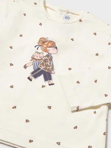 Mayoral Camiseta M/L Estampada 16-02086-095 Crudo [3]