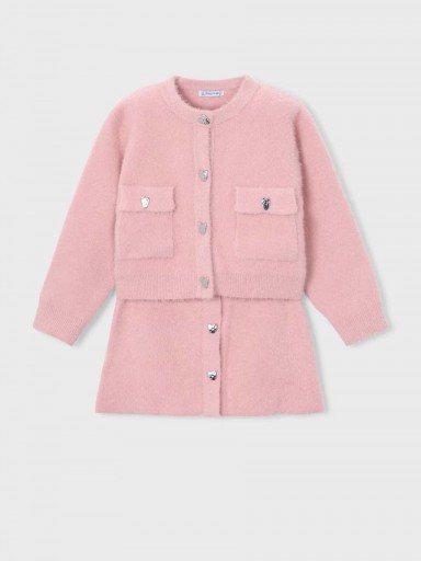 Mayoral Conjunto falda y rebeca tricot  16-04935-033 Rosa Pastel [0]
