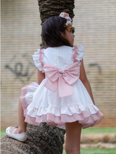 Nekenia Vestido Infantil Ceremonia Volante Bicolor Bajo Rosa Maquillaje Lazada Espalda 2421808