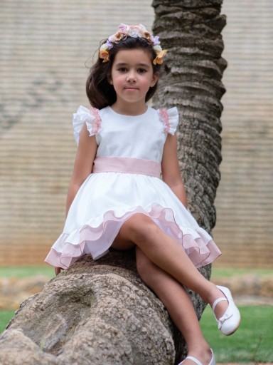 Nekenia Vestido Infantil Ceremonia Volante Bicolor Bajo Rosa Maquillaje Lazada Espalda 2421808 [1]