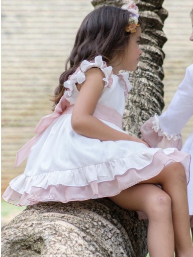 Nekenia Vestido Infantil Ceremonia Volante Bicolor Bajo Rosa Maquillaje Lazada Espalda 2421808 [2]