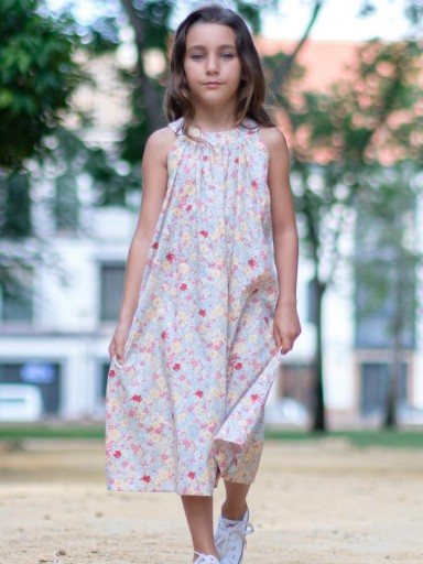 Nekenia Vestido Infantil Estampado Flores Multicolor Largo Escote Halter 24VV13 [0]