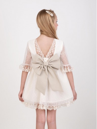  Nekenia vestido infantil ceremonia Beige Tul "Lila" 2621800