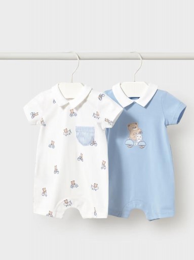 Mayoral Set 2 pijamas cortos cuello bebé 26-01715-093 Cielo [0]