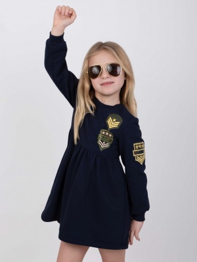  Nekenia Vestido Infantil Insignias Marino Talle Alto 25IV06