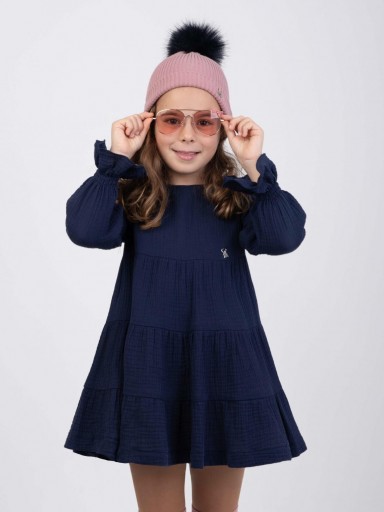  Nekenia Vestido Infantil Doble Gasa Marino 25IV18