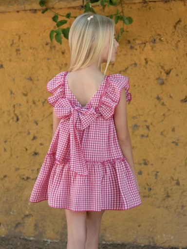 Vera by Nekenia vestido infantil ceremonia Cuadro vichy Fucsia "Arena" 26VV04 [1]