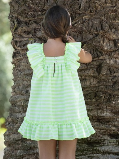 Nekenia vestido infantil ceremonia rayas verde  Pistacho "Trebol" 26VV17 Vera [1]